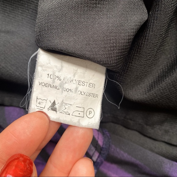 💜 PROMISS PURPLE BLACK ABSTRACT COCKTAIL DRESD! - Picture 9 of 11